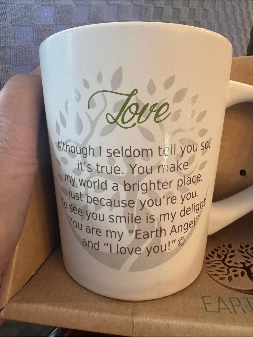 EARTH ANGEL 'Love' Sentiment 16 ounce Ceramic Mug - Home Dining